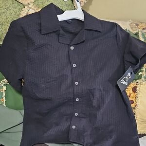 Art Class Boy's Large Black Shirt With Waffle Material